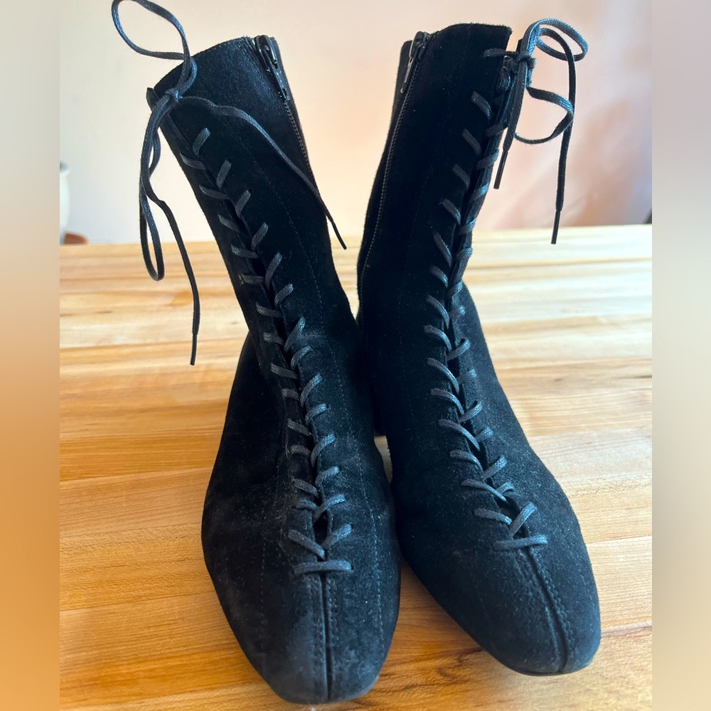 Free people lace-up black boots